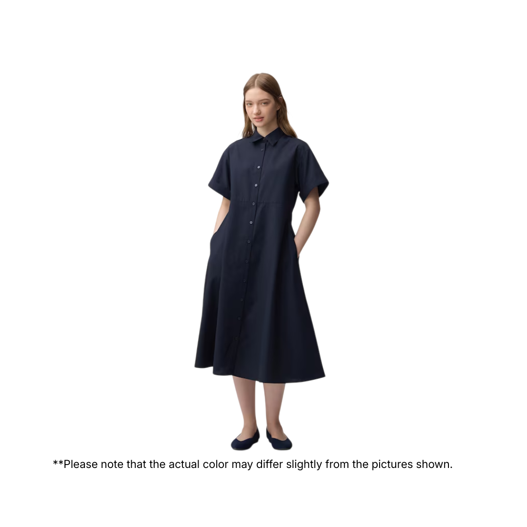 GU Flared Shirt Dress (Short Sleeves) - Image 2