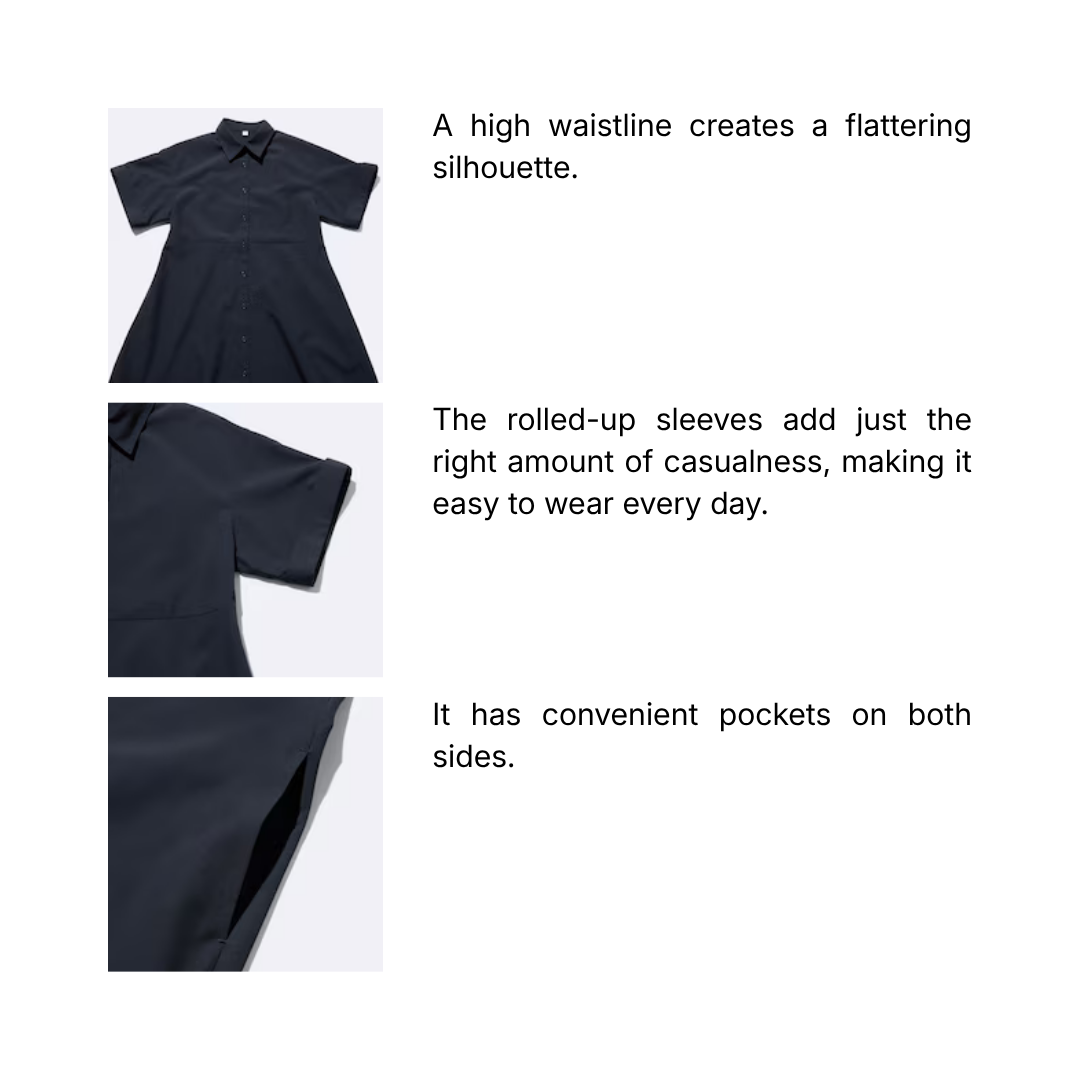 GU Flared Shirt Dress (Short Sleeves) - Image 4