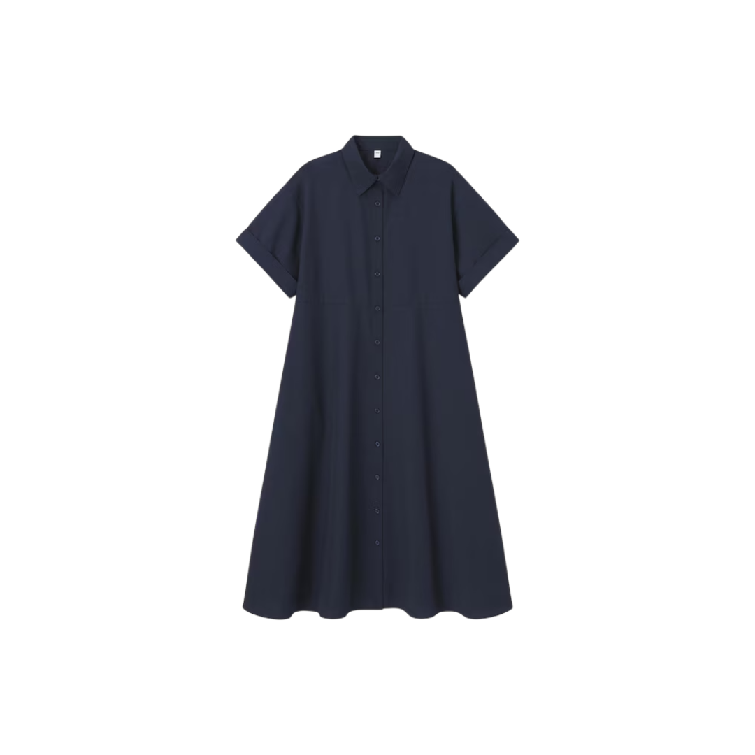 GU Flared Shirt Dress (Short Sleeves)