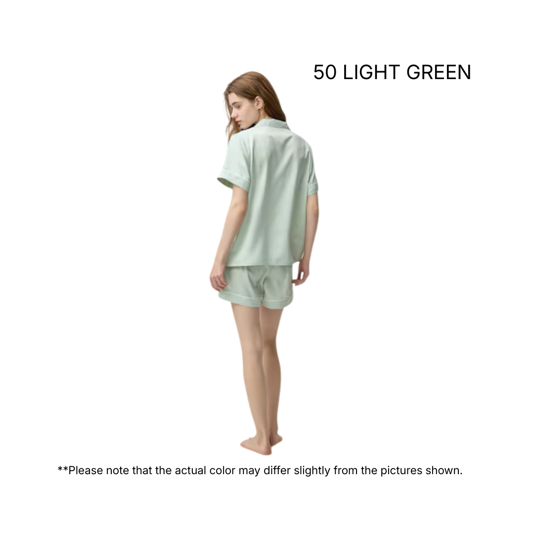 GU Satin Pajamas (Short-Sleeved Top & Shorts) - Image 5